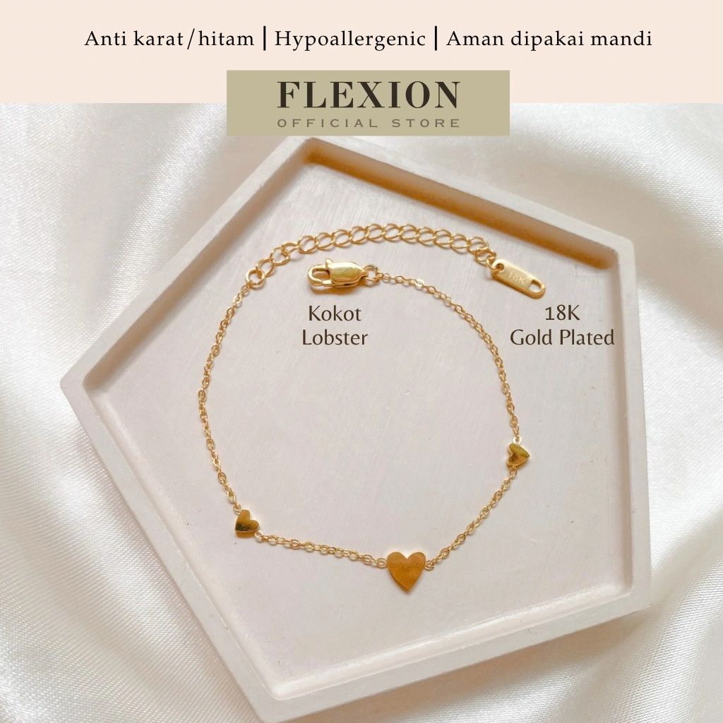 Flexion - Gelang Tangan Wanita Aveline - Titanium Anti Karat/Hitam/Luntur - Aksesoris dan Perhiasan Fashion Korea Aesthetic Minimalis - Stainless Steel 316L