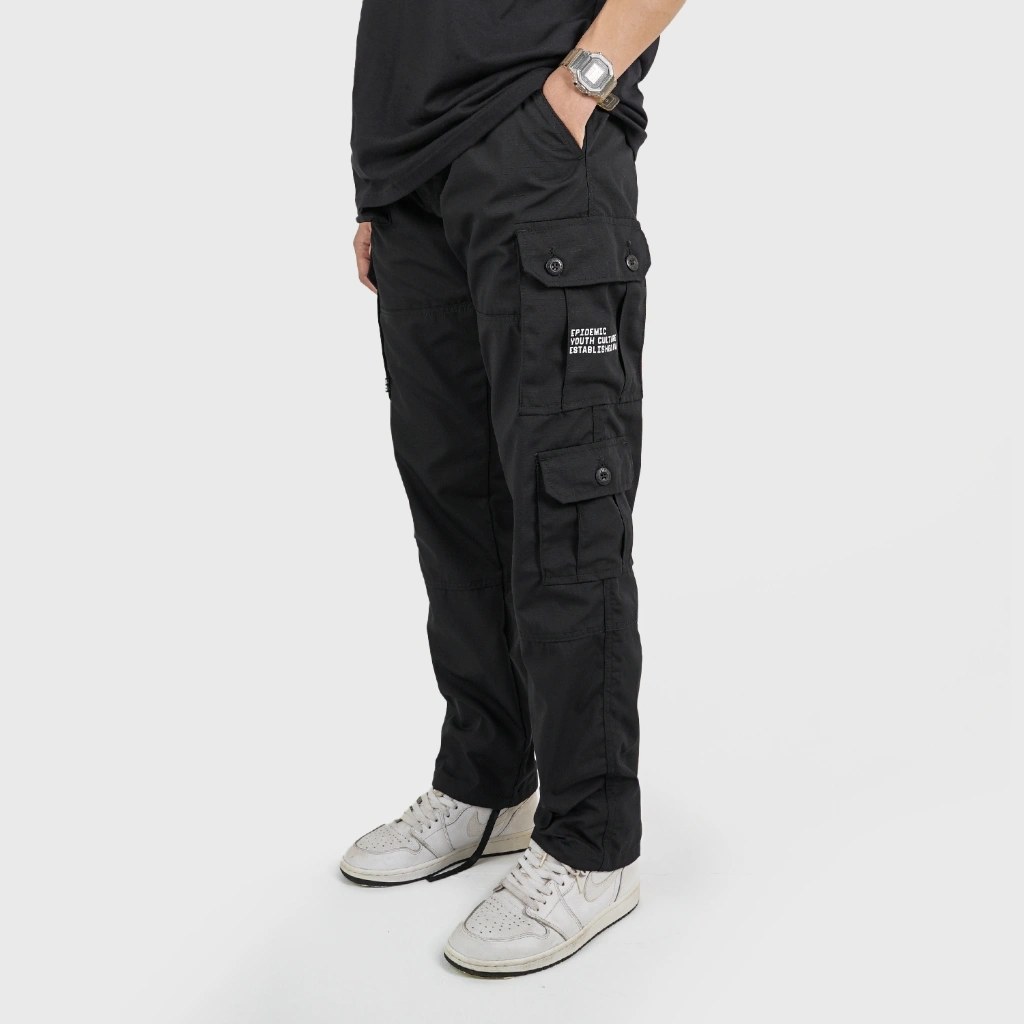 Epidemic Long Cargo Pants Deftones Black