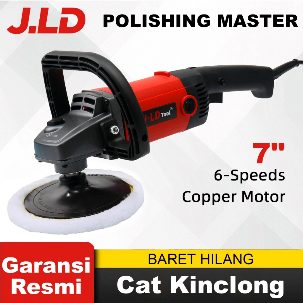 JLD 7" Angle Polisher Mega Polish mobil Mantap All-in-One Rotary Buffer Master Membersihkan karpet Copper Motor Mesin Poles Waxer 6-Speed