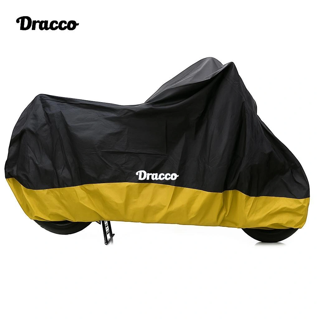 Cover Motor Waterproof Hitam Kuning Dracco – Pelindung Motor Anti Panas Hujan Debu
