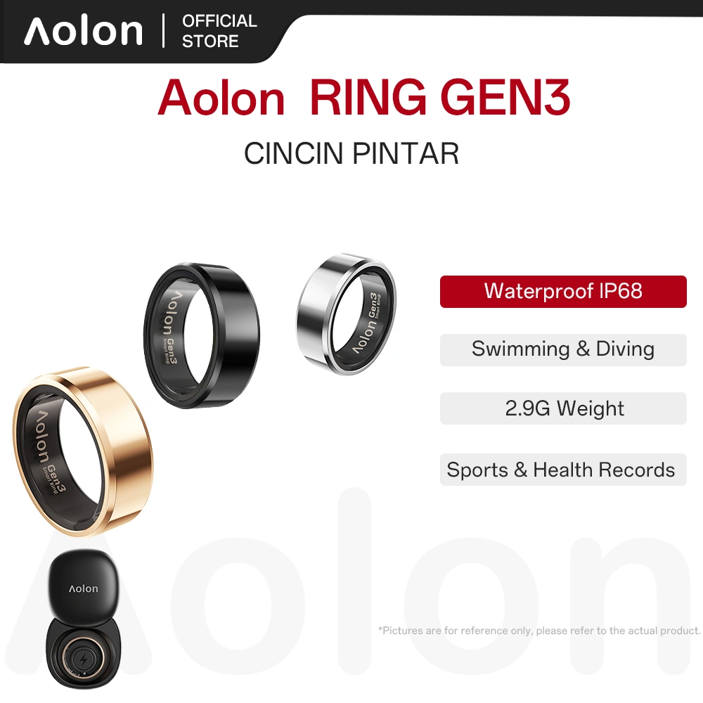 Aolon Gen3 Smart Ring Heart Rate & Blood Oxygen Monitoring Swimming Diving Sports & Health Records