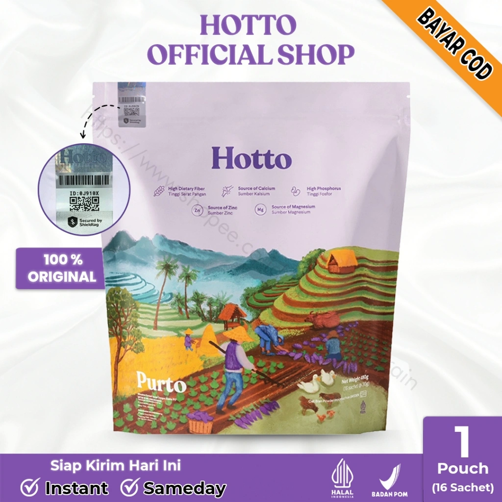 Hotto Purto - 1 Pouch (16 Sachet) Hotto Purto Official Store Original Multigrain