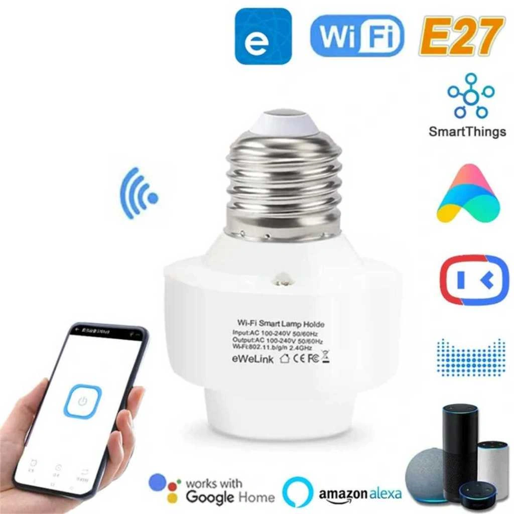 Fitting Lampu Pintar Smart Lamp Socket Remote Mobile App E27