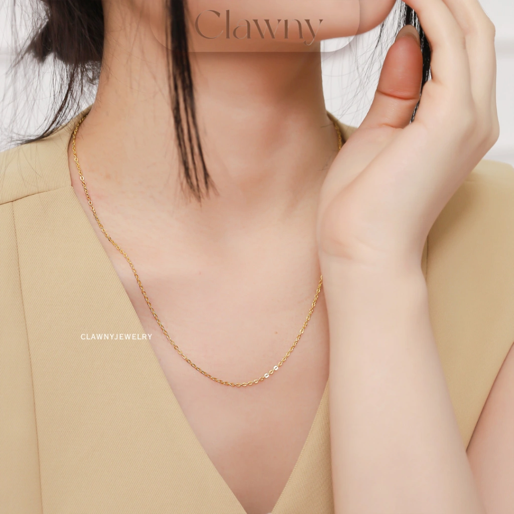 Clawny - S925 Kalung Rantai Nori Perak Lapis 18K Gold | Unisex Premium Necklace