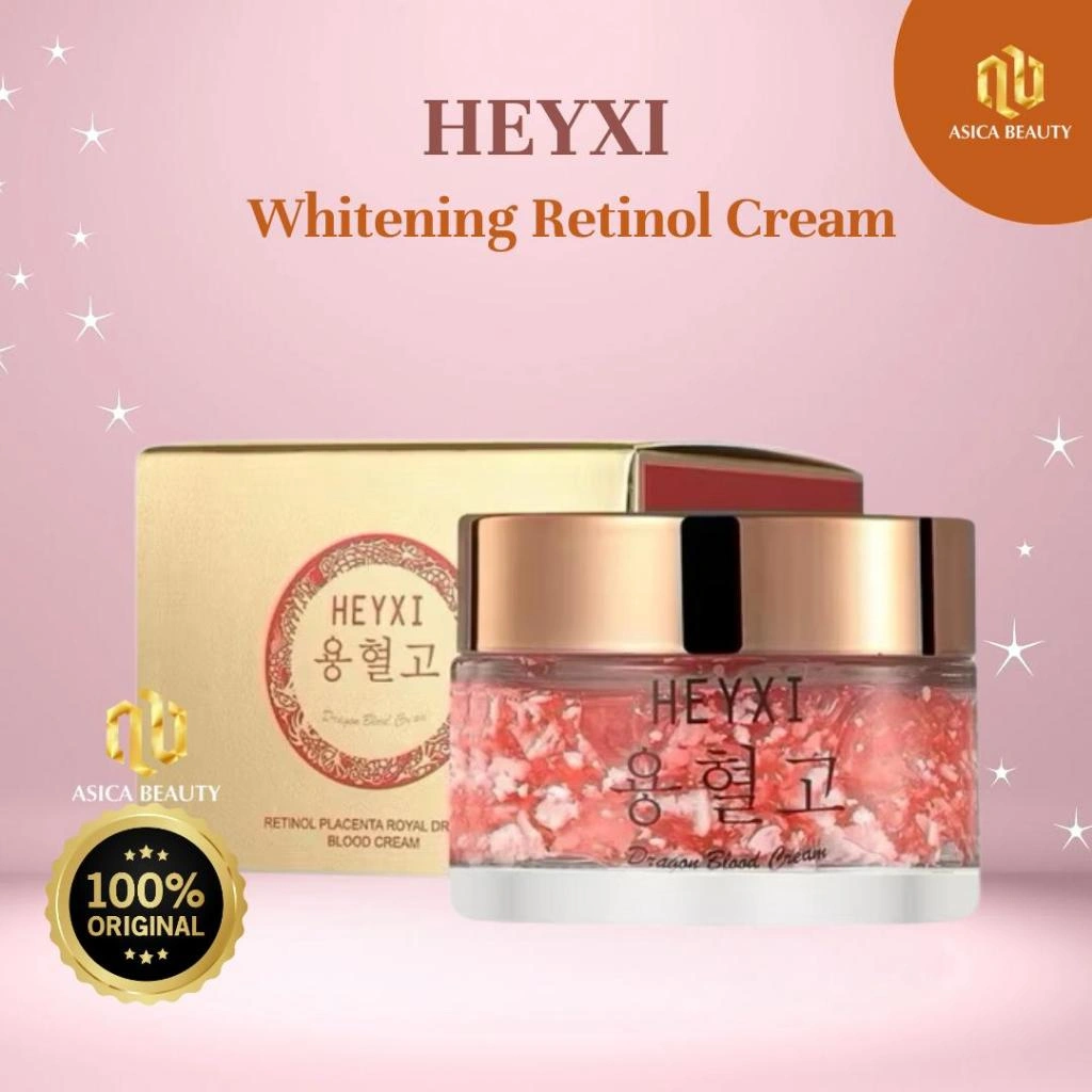 HEYXI Whitening Retinol Glowing Cream Hyaluronic Acid| Krim Pencerah dan Pemutih Wajah| Anti Aging