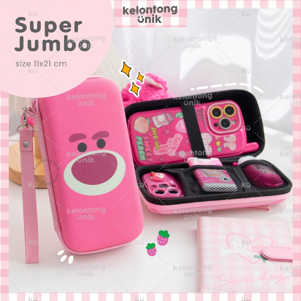 Acc_box | 𝗣𝗥𝗜𝗡𝗧𝗜𝗡𝗚 𝗦𝗨𝗣𝗘𝗥 𝗝𝗨𝗠𝗕𝗢 -  Dompet HP Handphone Charger Powerbank Headset/ Pouch Kecil Serbaguna/ Tas Penyimpanan Multifungsi Kartun/ Travel Organizer Hardcase PISZ