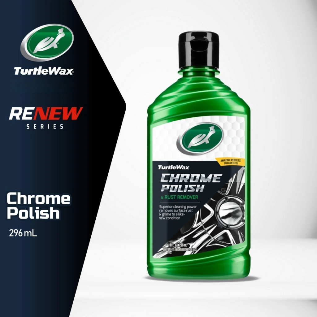 Turtle Wax Chrome Polish 296 mL Pengkilap krom Poles Krom Anti Karat Besi Stainless Bumper Velg Detailing Mobil Motor