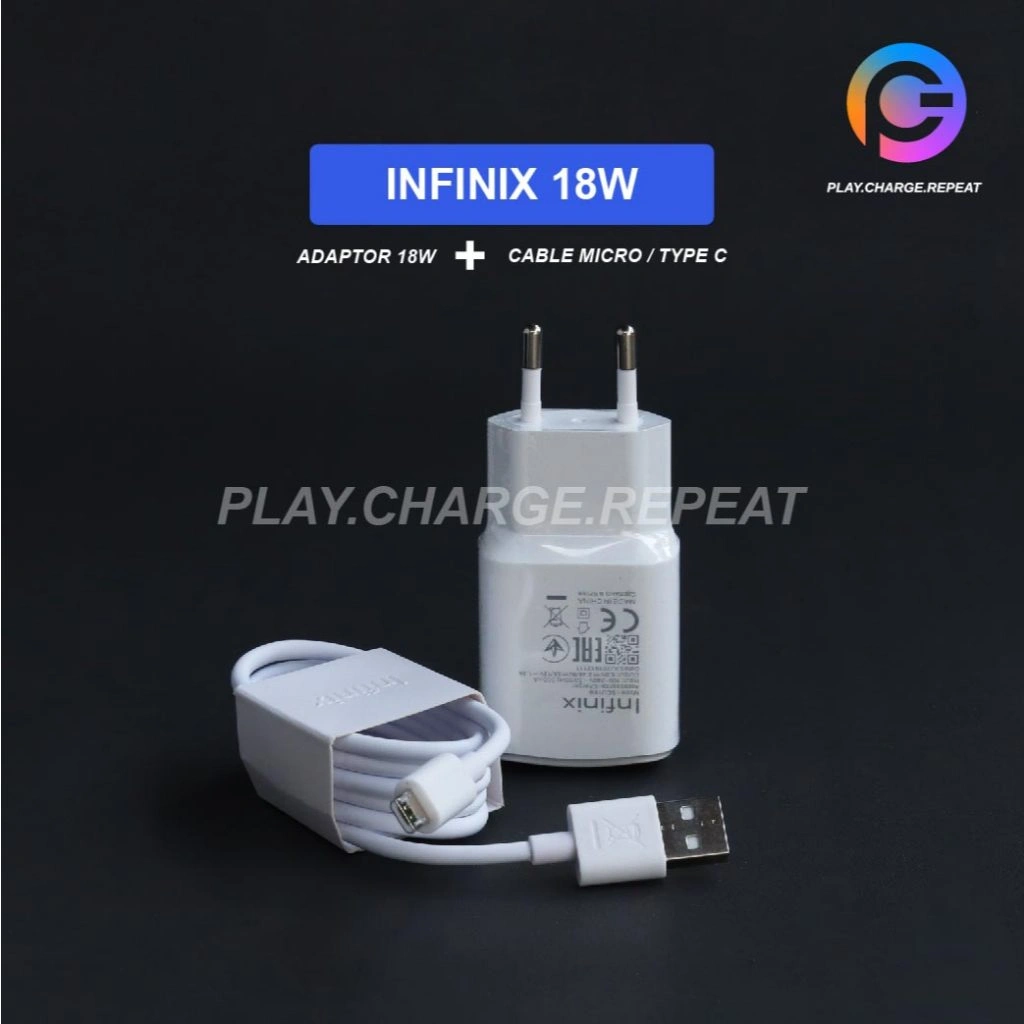 CHARGER INFINIX 18W ORIGINAL 100% FAST CHARGING MICRO / TYPE-C