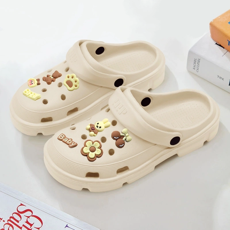 Sandal wanita fashion dengan aksesori dekorasi lucu, sandal jeli EVA  sandal wanita yang elegan
