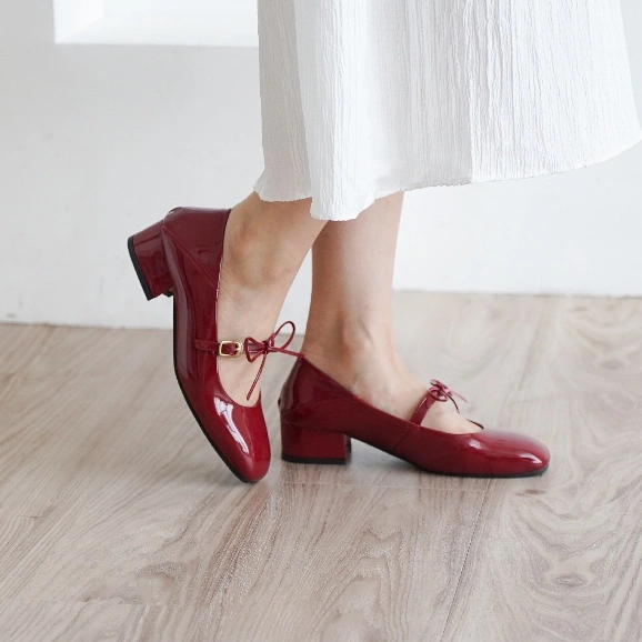 La Vita E Bella Adele Mary Jane Pita Pumps Shoes Women Block Heels Sepatu Wanita Formal Kantor Hak Tahu 3 cm [LV 3702]