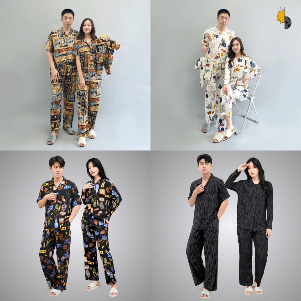 Wiriwiri piyama couple ayah ibu dan anak bahan rayon premium VINTAGE (HARGA SATUAN)