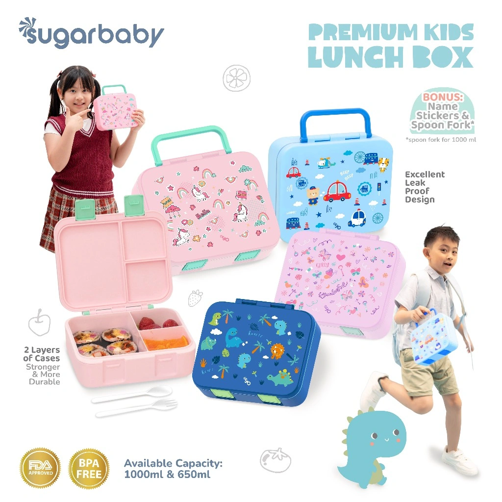 Sugarbaby Premium Kids Lunch Box/Kotak Bekal/Kotak Makan Anak BPA Free