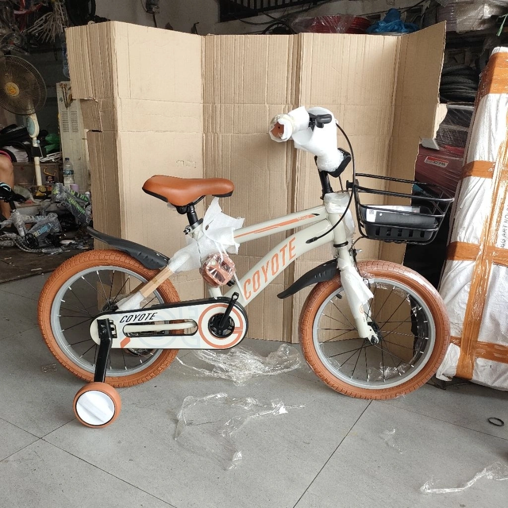 sepeda anak BMX 12 16 18 in coyote ada keranjang kekinian estetik sepeda anak laki ban bisa pompa