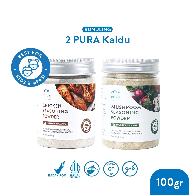 [EXCLUSIVE CREATOR] Pura Kaldu Asli | 2 Bumbu Kaldu Ayam Kampung , Sapi, Jamur & Salmon (100gr) - Kaldu Mpasi - BB Booster - No Gula Non MSG - Kaldu Serbaguna - Kaldu Murni - Kaldu Pura
