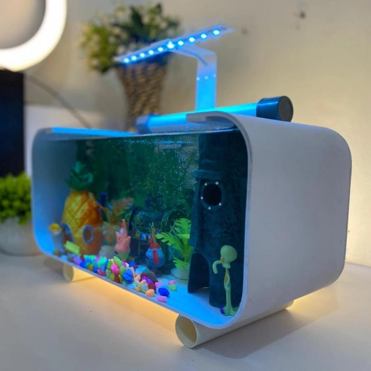 AQUARIUM AKRILIK PERSEGI 35CM FULLSET TEMPAT IKAN HIASAN RUMAH CUPANG CHANA GUPPY SIAP PAKAI