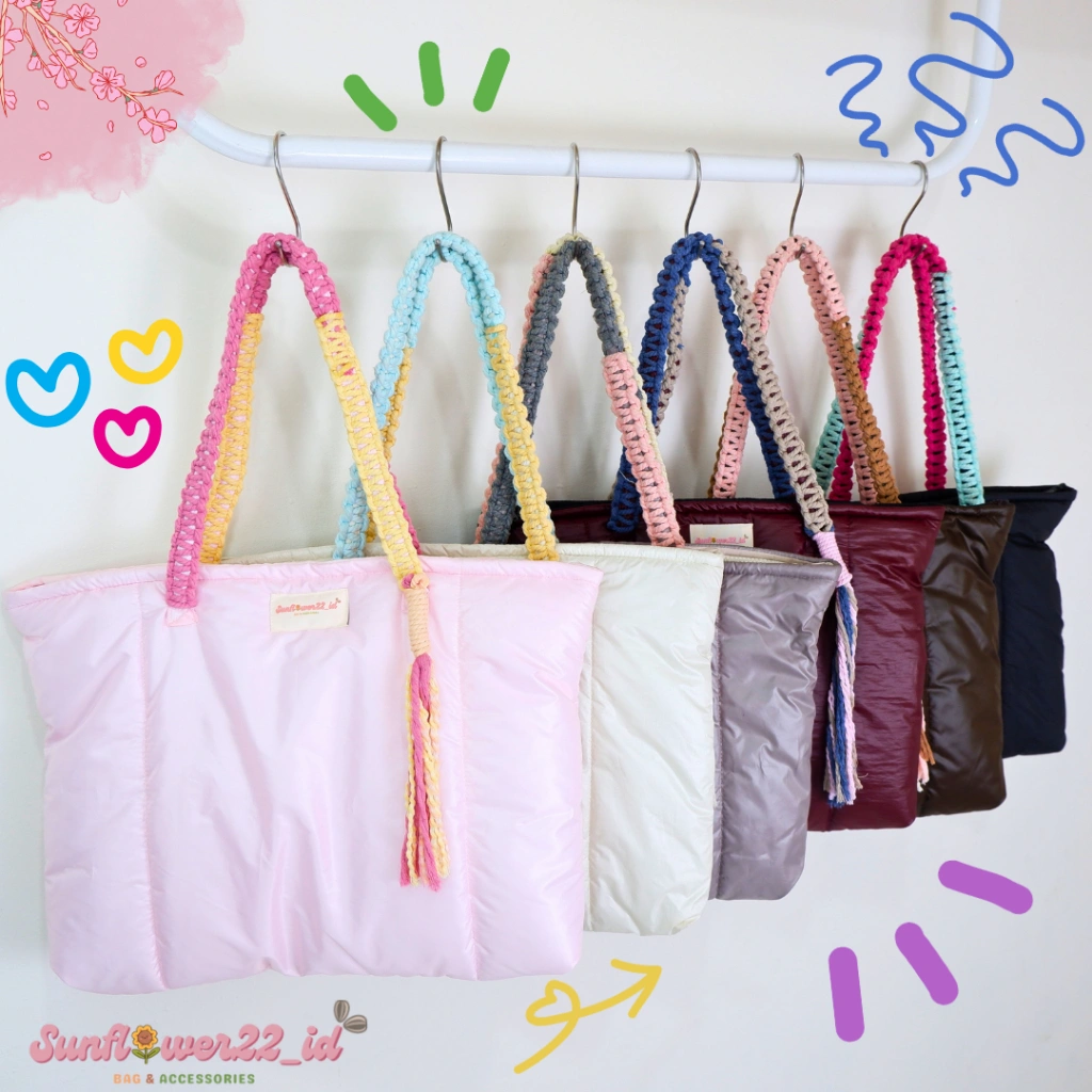 [SUNFLOWER]Puffy Jumbo Anyam Bag| TOTEBAG JUMBO