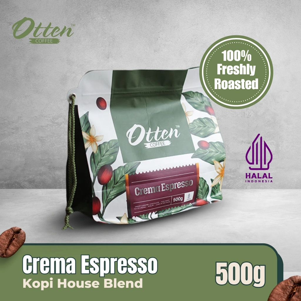 Kopi Otten Coffee Crema Espresso 500 gram | Biji / Bubuk Kopi Roasted Bean Espresso Blend
