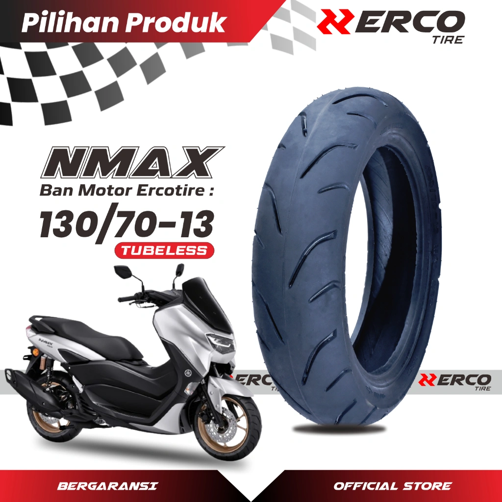 ERCO TIRE Ban Luar Motor Nmax Pcx 160 Cc Depan Belakang Tubeless 130/70-13 110/70-13