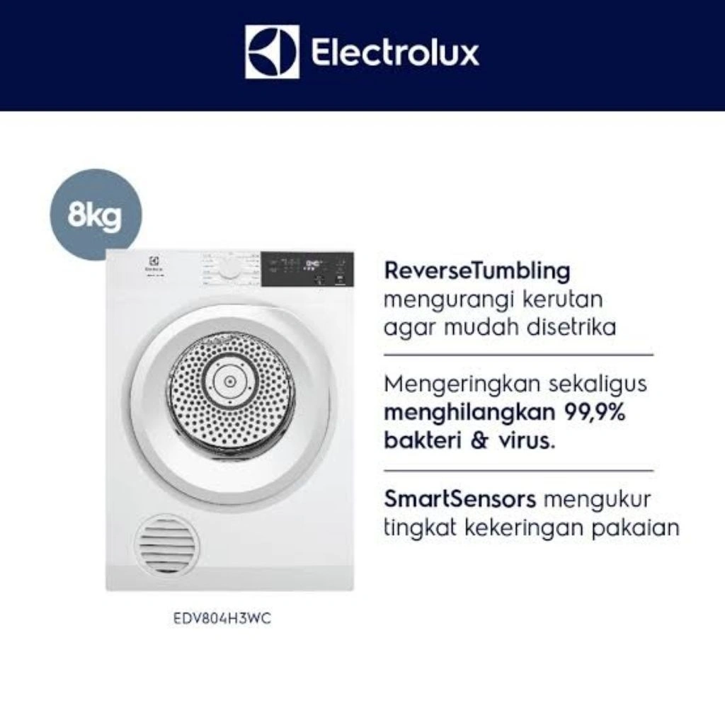 ELECTROLUX EDV804H3WC DRYER MESIN PENGERING 8 KG EDV804 New 2025
