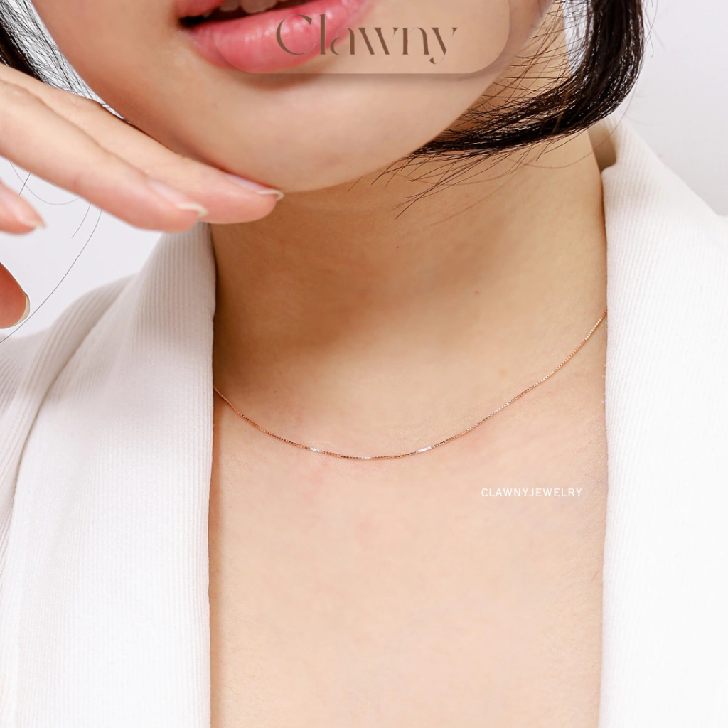 Clawny - S925 Kalung Rantai Italy Lapis 18K Gold | Unisex Premium Necklace