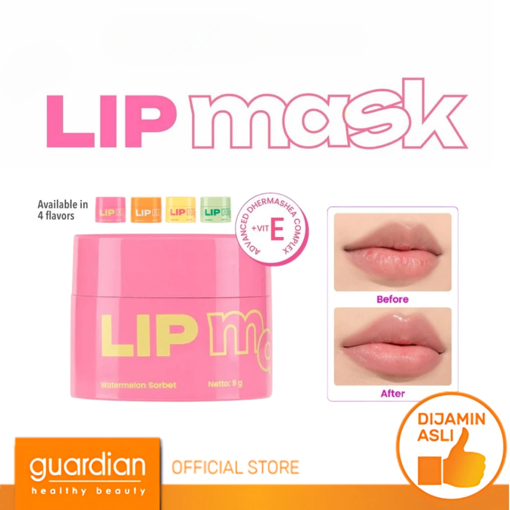 Emina Lip Mask 9 Gr - Masker Perawatan Bibir Lembab, High-Moisture Tech, Mencerahkan Bibir, Menghaluskan
