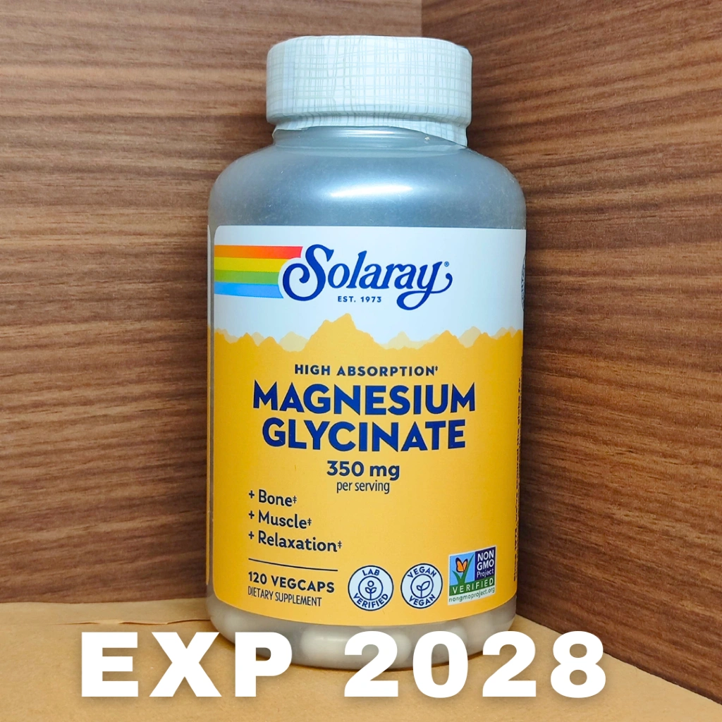 Solaray Magnesium Glycinate 350 mg isi 120 Vegetarian Capsule Suplemen Kesehatan Vitamin