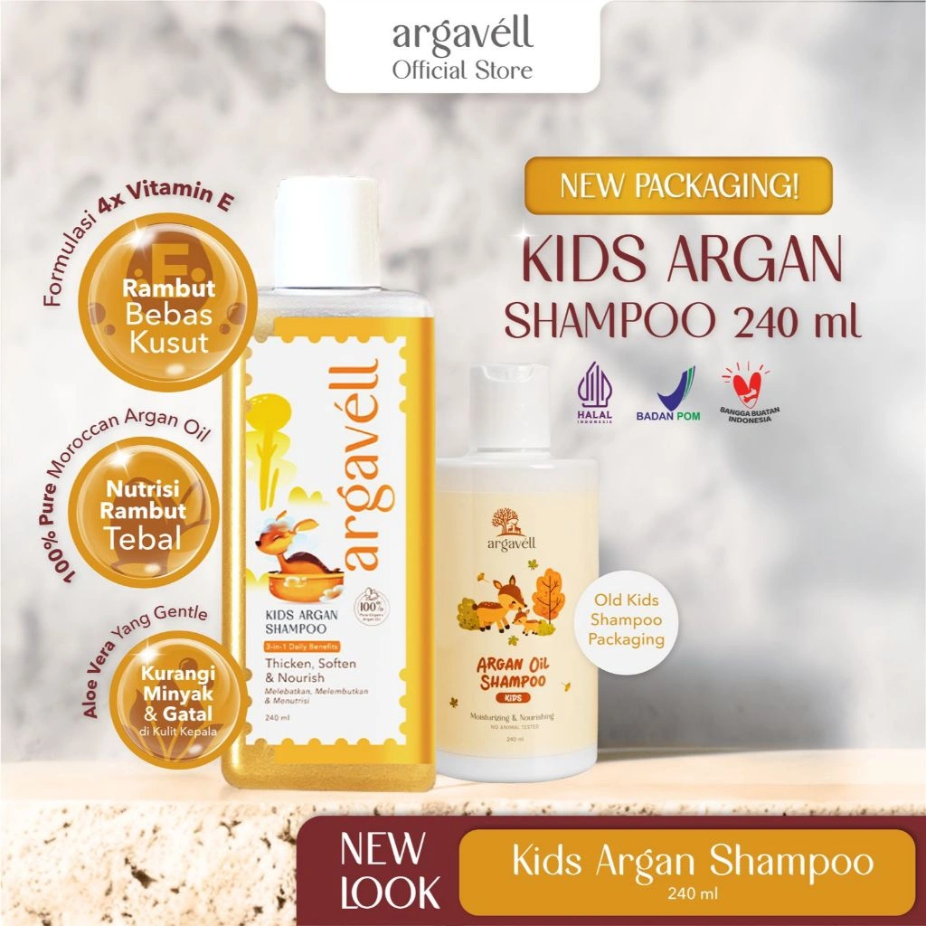 Argavell Kids Argan Oil Shampoo Anak Anti Kusut & Wangi Tahan Lama (Anti Apek) - 240ml