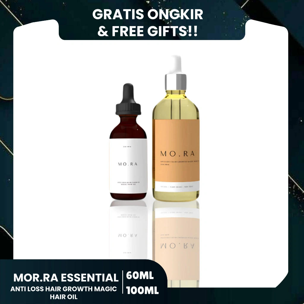 MORA ANTI LOSS HAIR GROWTH MAGIC HAIR OIL (FREE GIFT) Vegan Hair Oil Penumbuh Rambut 60ML & 100ML / Hair oil Penumbuh rambut / rambut ngembang / Rambut kering / Serum Rambut / Penghitam Penebal Rambut Alis Bulu Mata / Mora hair oil ORIGINAL BPOM