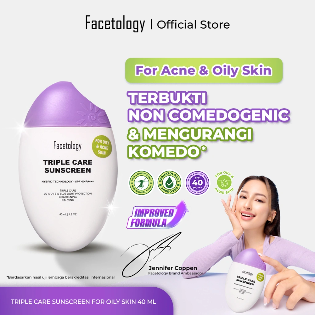 [Exclusive] Facetology Triple Care Sunscreen For Acne & Oily Skin SPF 40 PA+++ 40ML