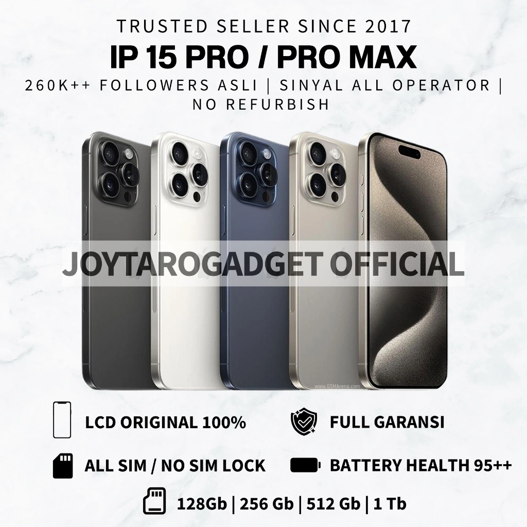 iPhone 15 Pro - iPhone 15 Pro max | Kapasitas 128gb 256gb 512gb 1TB | Lcd 100% Original | No Refurbish | Fullset | Mulus |