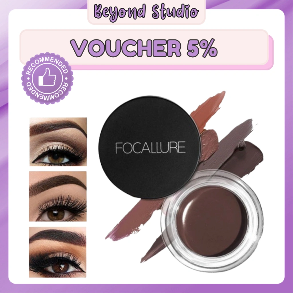 FOCALLURE Watreproof Eyebrow Gel Cream Pomade Alis Krim Tahan Lama Makeup Mata 5 Shades FA23