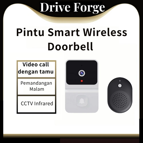【Drive Forge】Pintu Kamera Smart Wireless Doorbell Camera Wifi Tanpa Kabel Bel Pintu Pintar Cctv Infrared