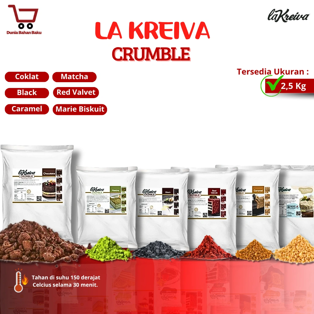La Kreiva Cookie Crumble Crumb Topping kemasan 2,5 KG (Kemasan ASLI)