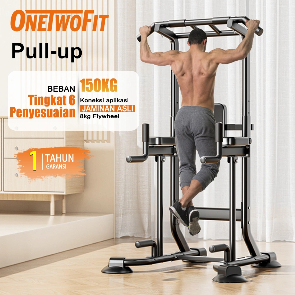 OneTwoFit Ultimate Home Gym Power Tower - 150KG Heavy Duty Pull Up Bar with 8+ Training Functions
