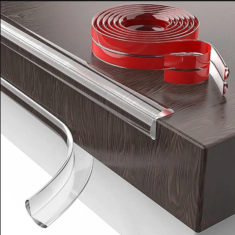Lis Bumper Strip Pinggiran Meja Pelindung Sudut Meja 10mm x 2m | 10mm x 6m - Transparent