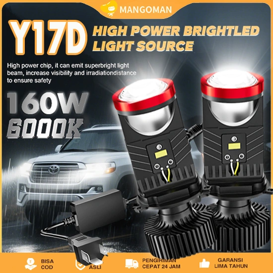 Y17D Lampu Led Mobil Dan Motor 160W H4 Super Terang Original Mini Pjector Projie Lampu H4 Super Terang Lampu Led Motor IP68 Waterproof