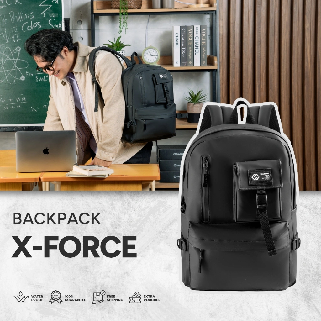 New Arrival - Tas Ransel Pria X-FORCE Tas Laptop Punggung Water Resist Backpack Cowo Tas Leptop Sekolah Kuliah Kerja (HEYLOOK)
