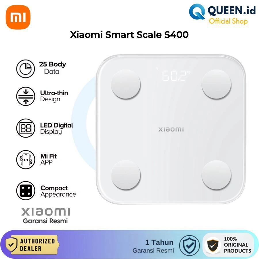 Xiaomi Smart Scale S400 Body Fat Bone Composition 25 Data Timbangan Badan Digital Mass Data