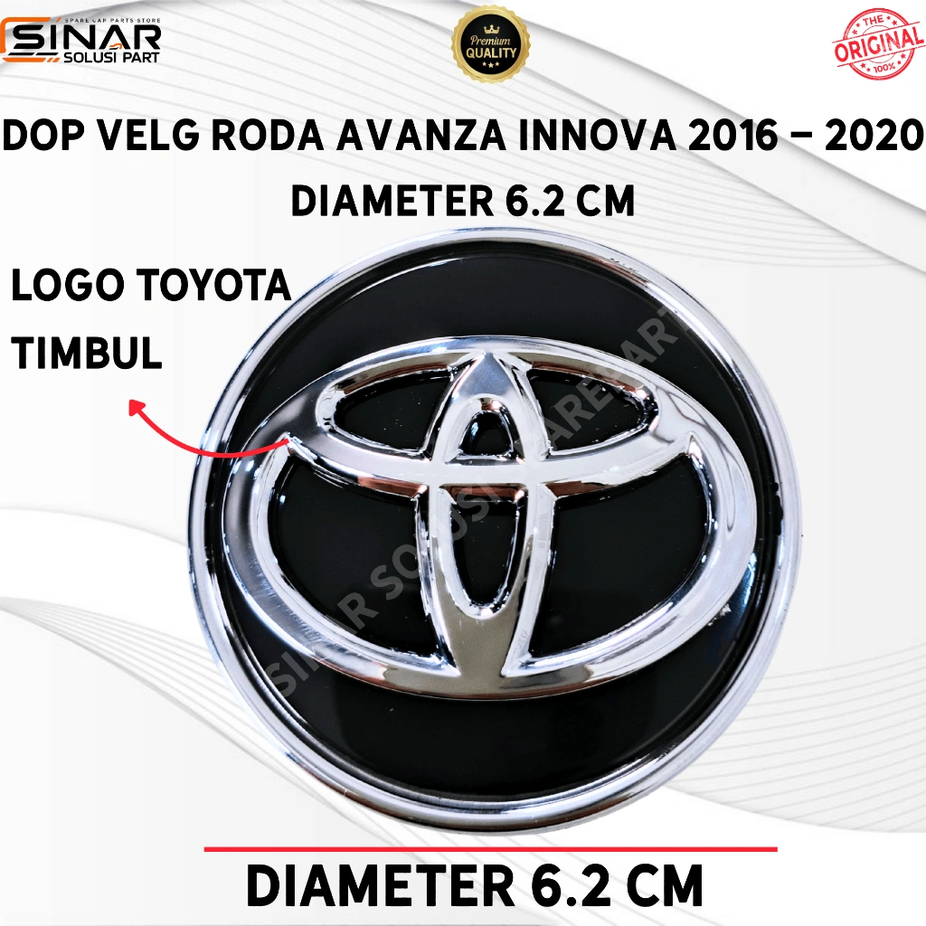 DOP VELG TUTUP AS RODA AVANZA INNOVA 2016-2020 DIAMETER 6.2CM ORIGINAL