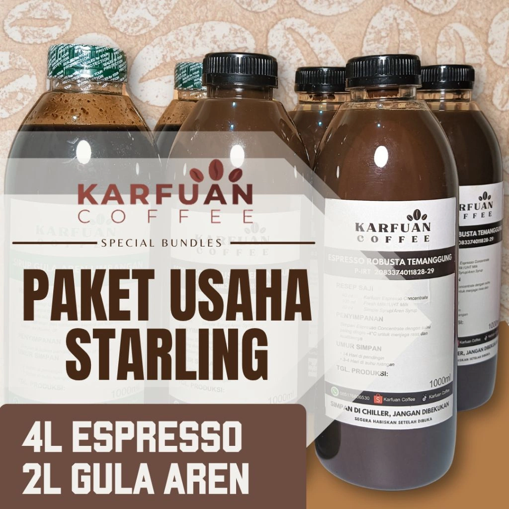 Karfuan Coffee Espresso Cair Konsentrat Grosir 4 liter/ Untuk Usaha Kopi/ Paket Starling kopi