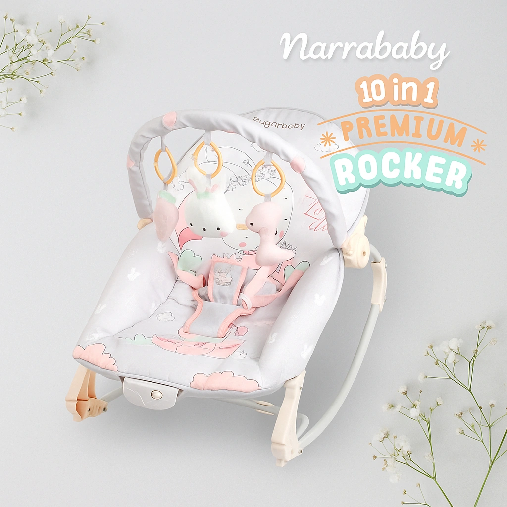 Sugar Baby 10in1 Premium Rocker/Ayunan Bayi/Bouncer Bayi/Kursi Goyang Manual Sugarbaby