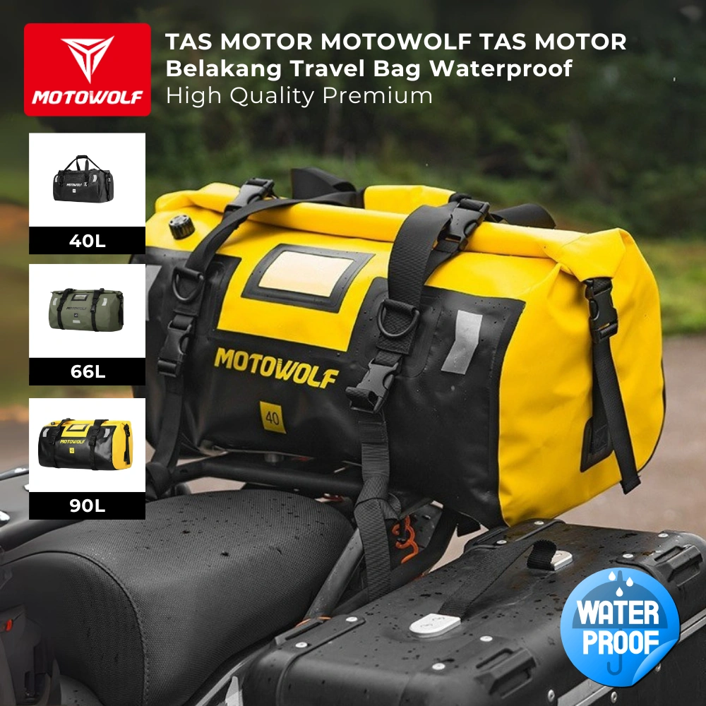 Motowolf Tail Bag Tas Touring Motor Waterproof 40L 66L 90L Travel Bag Anti Air