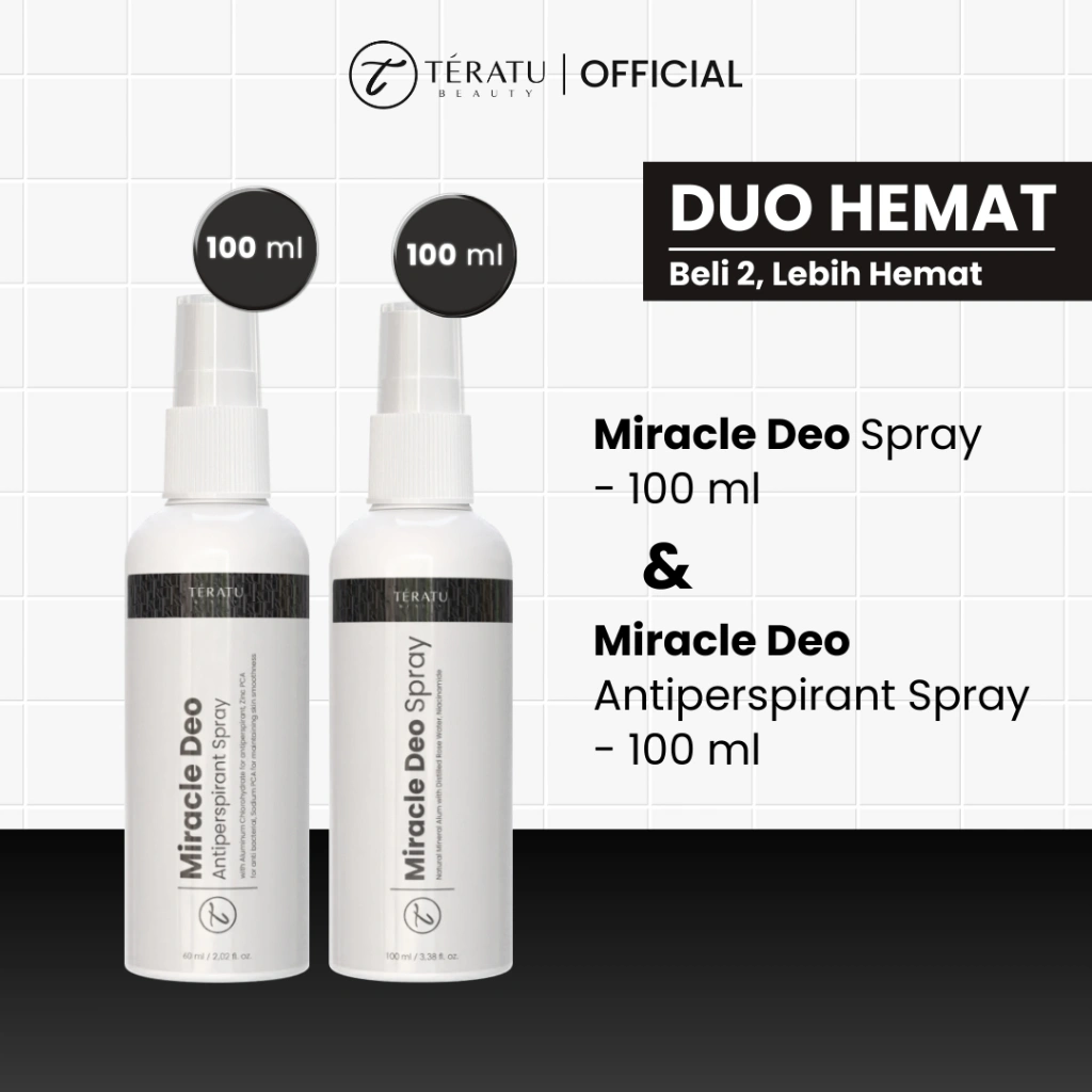 TERATU BEAUTY Miracle Deo Spray Deodorant 100 ml + Miracle Deo Antiperspirant Spray 100 ml