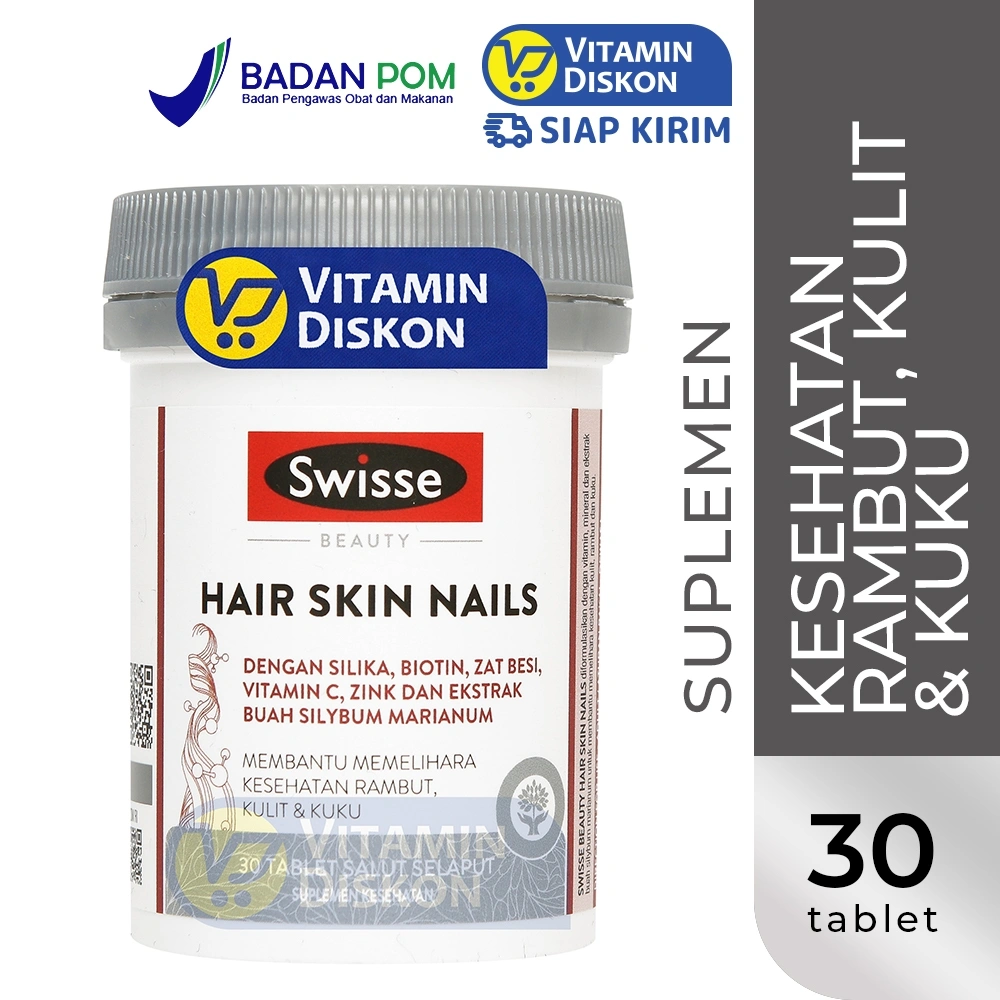 SWISSE HAIR SKIN NAILS 30 TABLET | Suplemen Kesehatan Rambut, Kulit, Kuku, Meningkatkan Kolagen