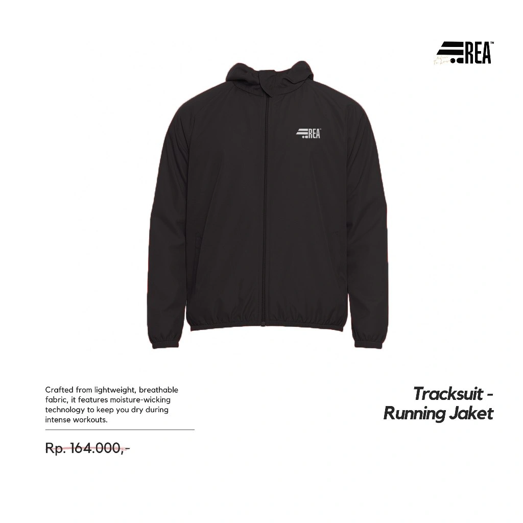 REA ACTIVEWEAR - Jaket Olahraga Pouch Parasut Uniseks Waterproof