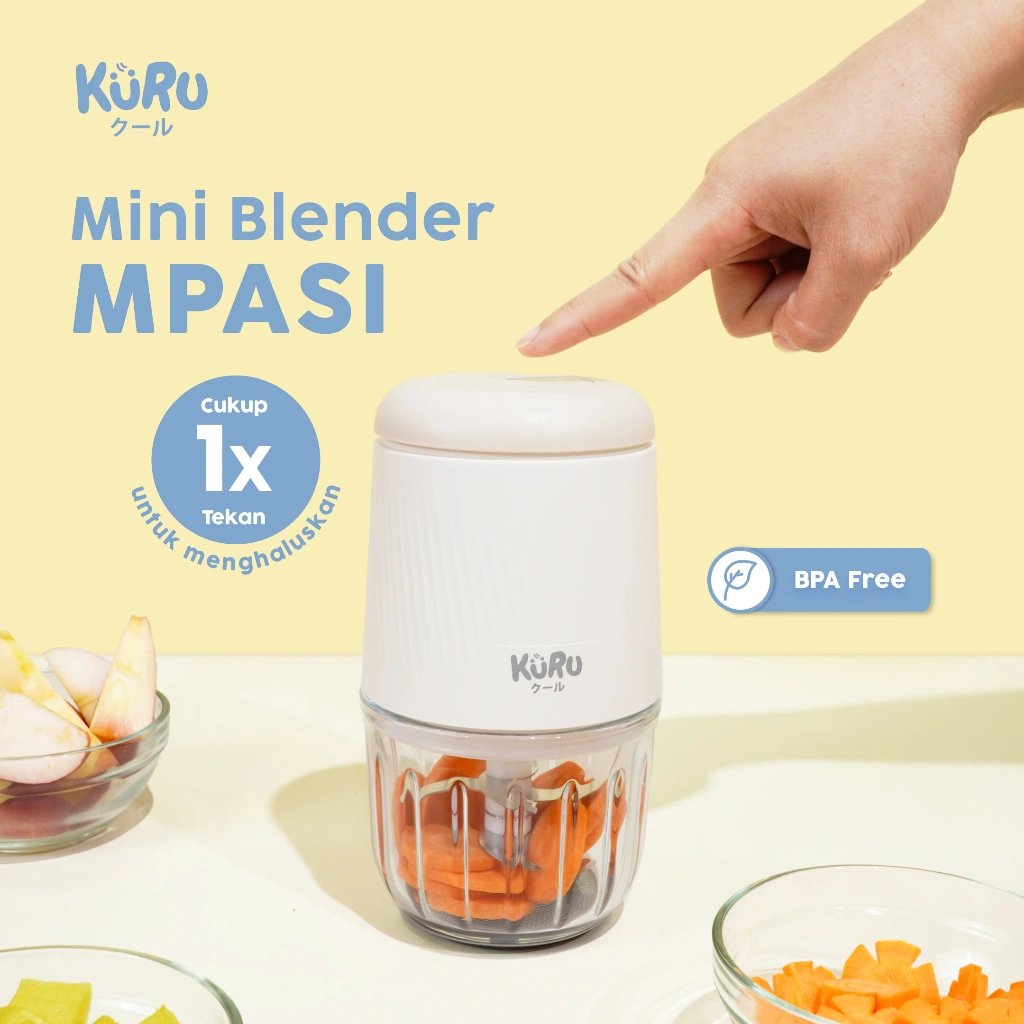 Kuru Baby 2in1 Mini Food Blender Grinder | Puree Maker Food Chopper MPASI FC2002