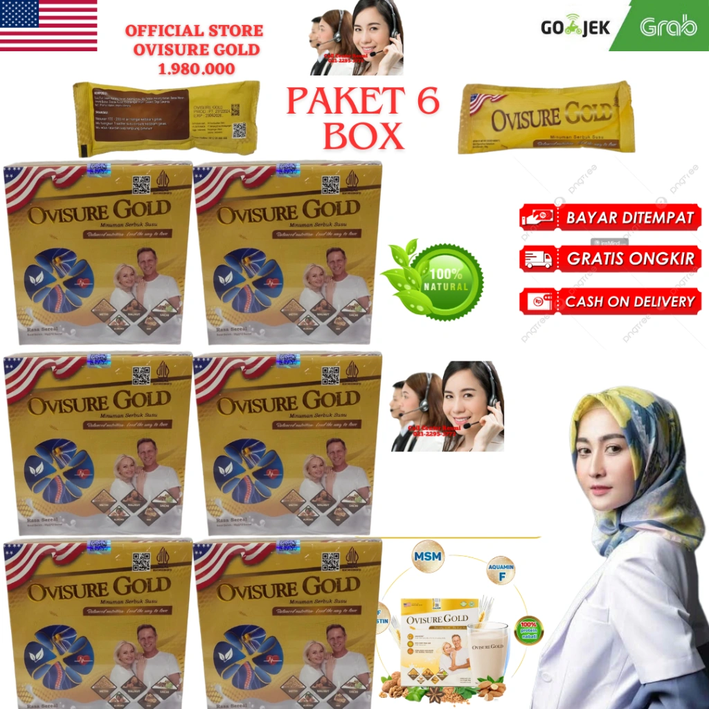 OVISURE GOLD ASLI ORIGINAL SUSU SENDI DAN TULANG OSTEOPOROSIS PAKET 6 BOX