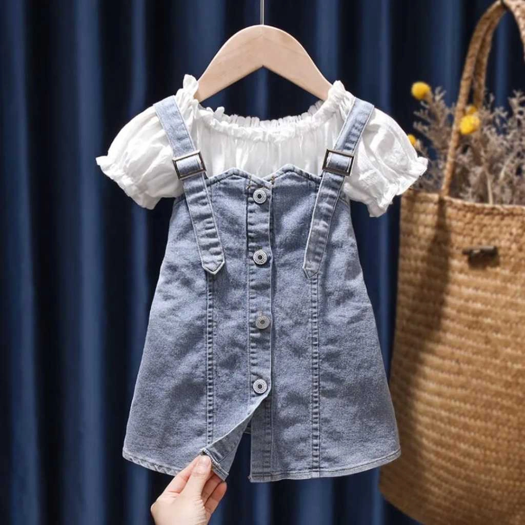 Dress Anak Perempuan Korean Style Usia 1-6 Tahun  - Setelan Gaun Pricess Anak Perempuan