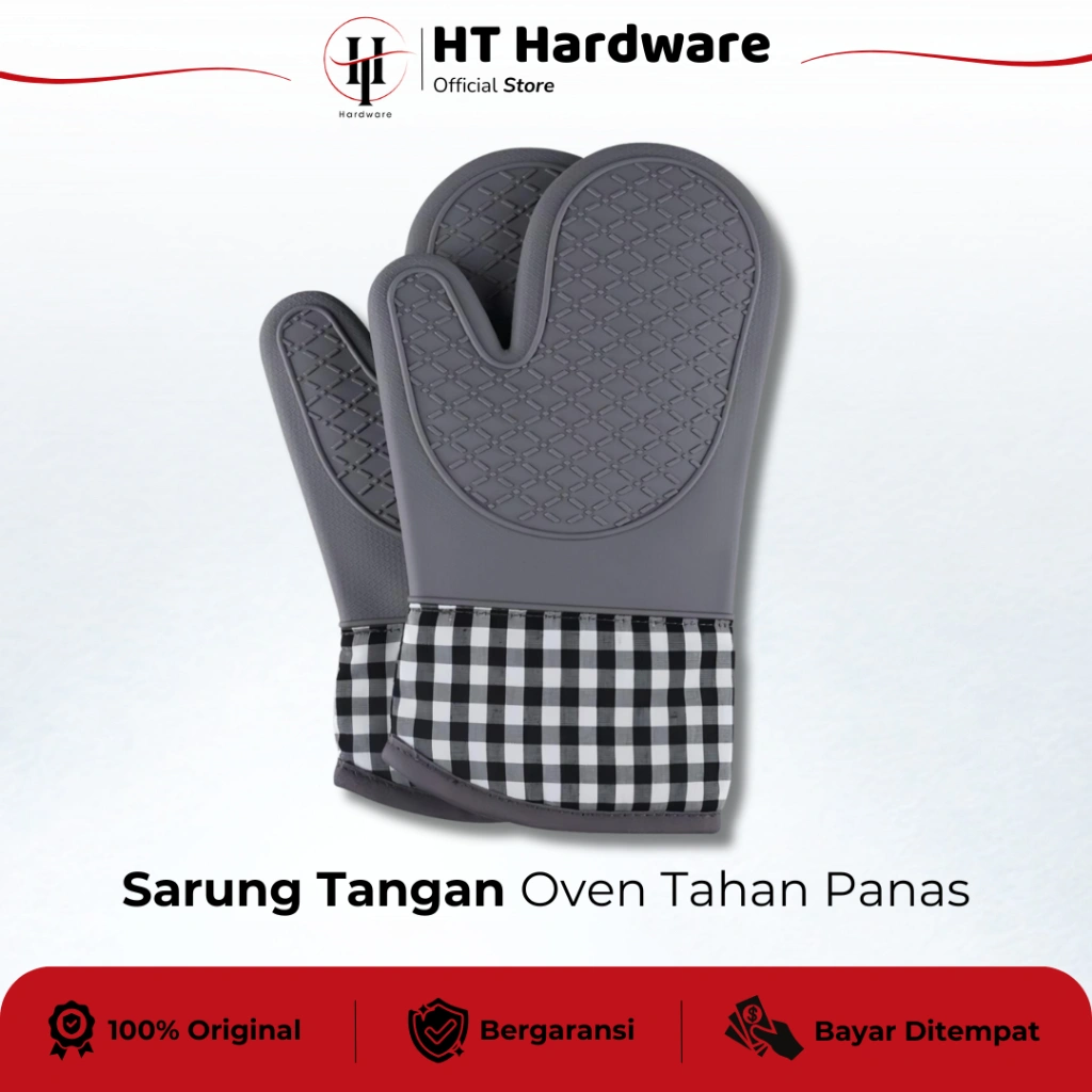 Sarung Tangan Oven Tahan Panas Silikon Oven Mitt Heat Resistant - HT Hardware