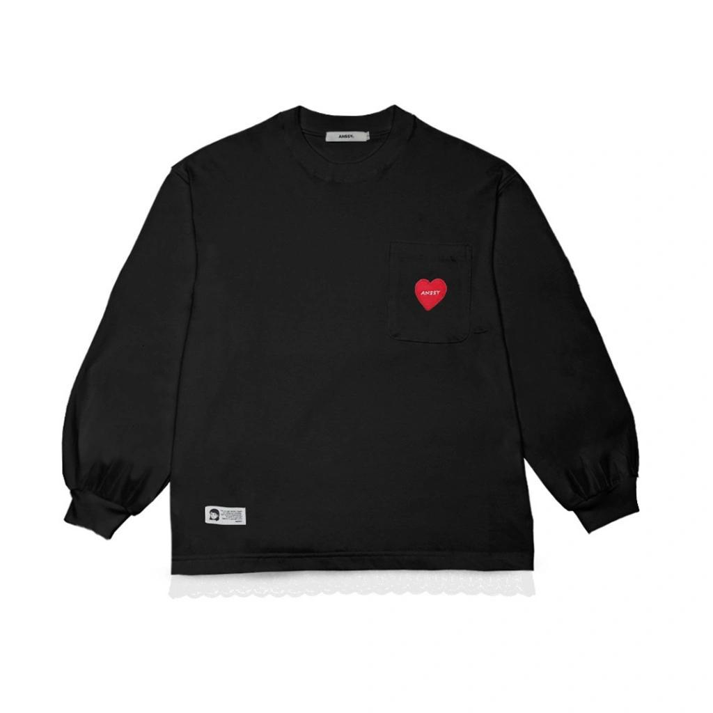 ANSSY- Reina Puffy Pocket Lace Tshirt - Kaos Puffy Renda